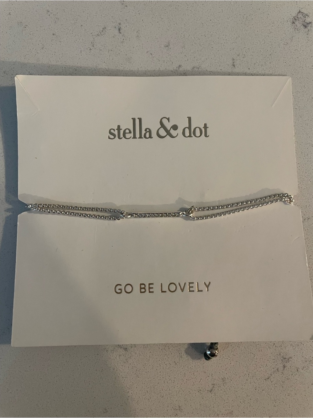 Stella & Dot Double Strand Silver Bar Bracelet